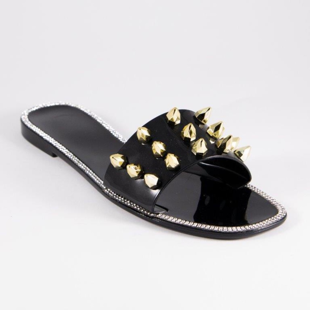 Black jelly studded sandal - Picture 2 of 7